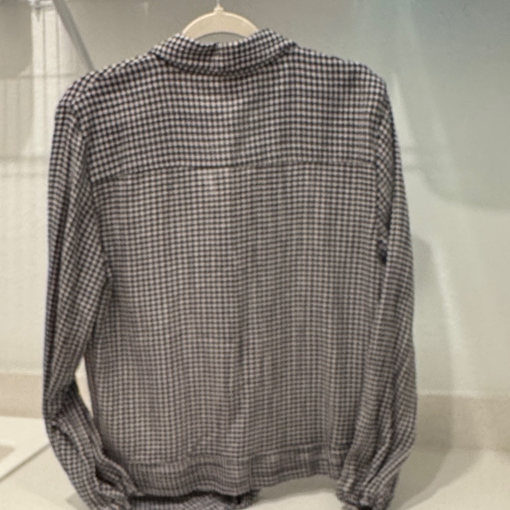 LC Lauren Conrad Black and White Checkered Button Down Shirt - Picture 2 of 3